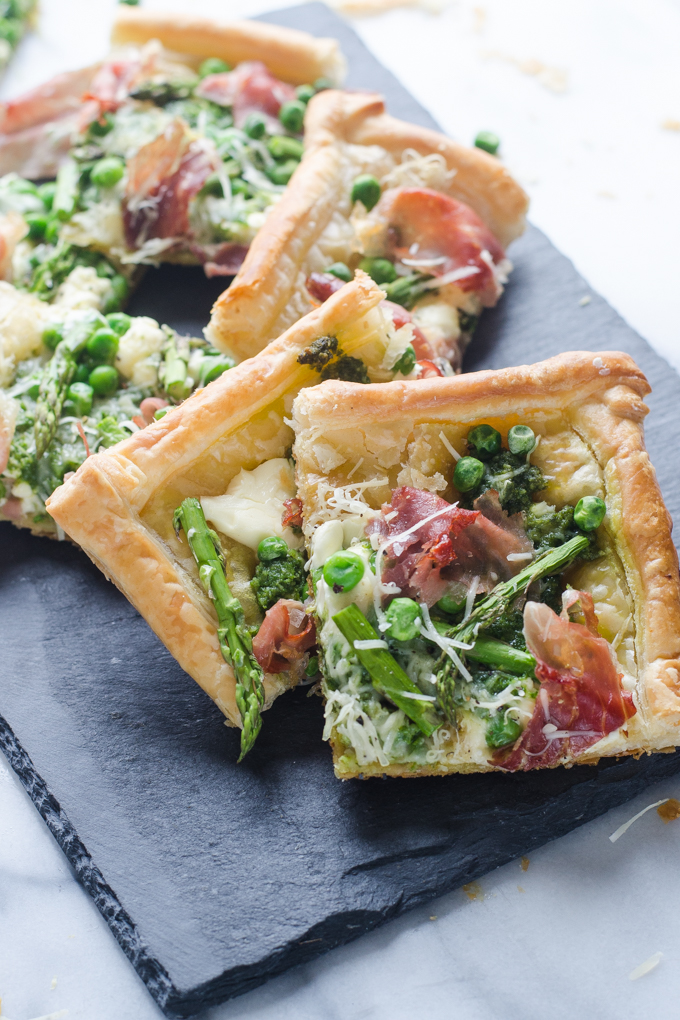 Asparagus Puff Pastry Tart | Spring Appetizer | Buttered Side Up