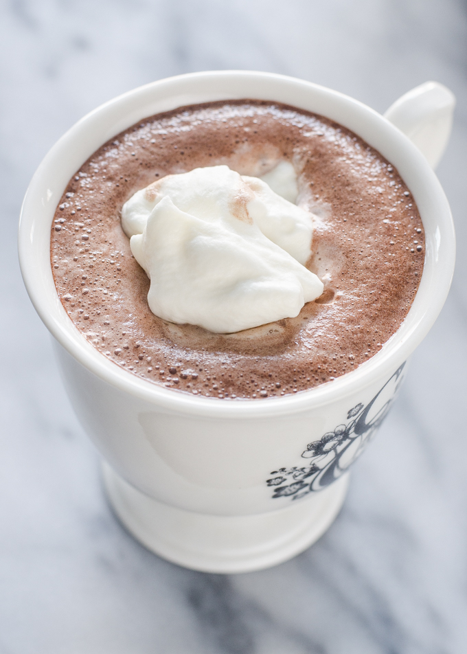 Whipped cream on top of hot cocoa.