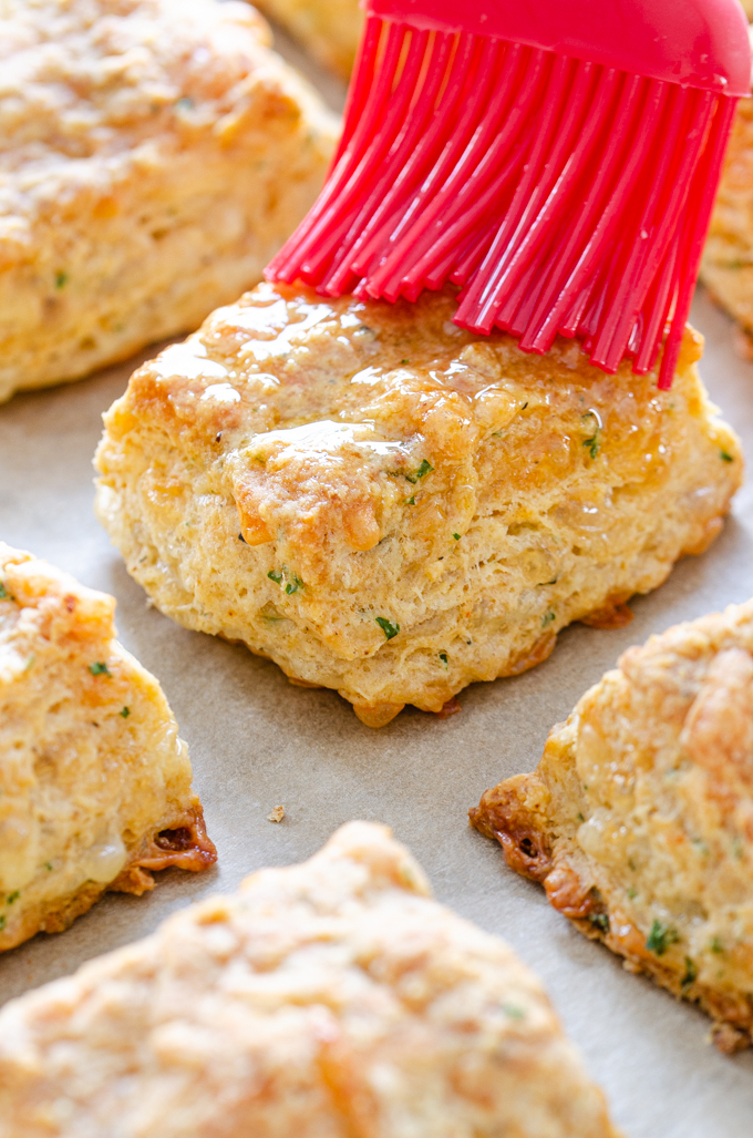 Cheddar biscuits made with kefir.