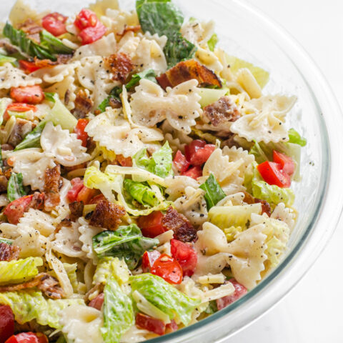 BLT Bowtie Pasta Salad Recipe - Buttered Side Up