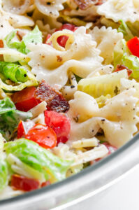 BLT Bowtie Pasta Salad Recipe - Buttered Side Up