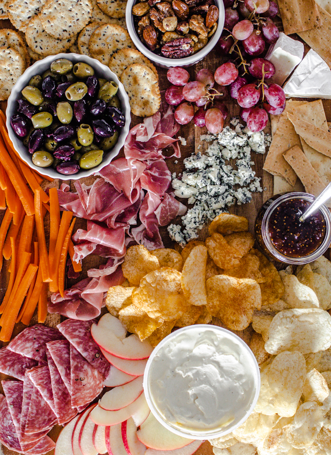 An easy snack board with healthy options!