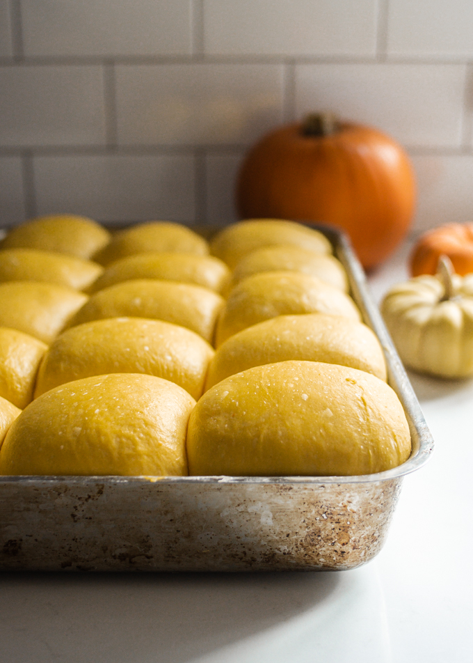 The pumpkin rolls after the second rise. 