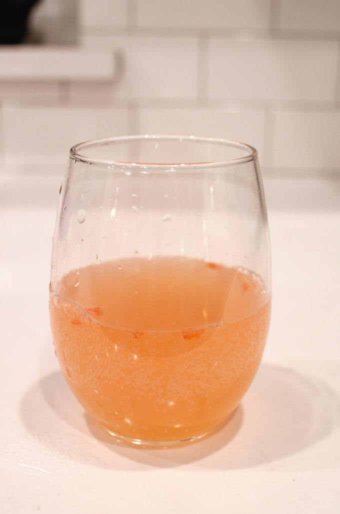 Grapefruit juice + sparkling water.