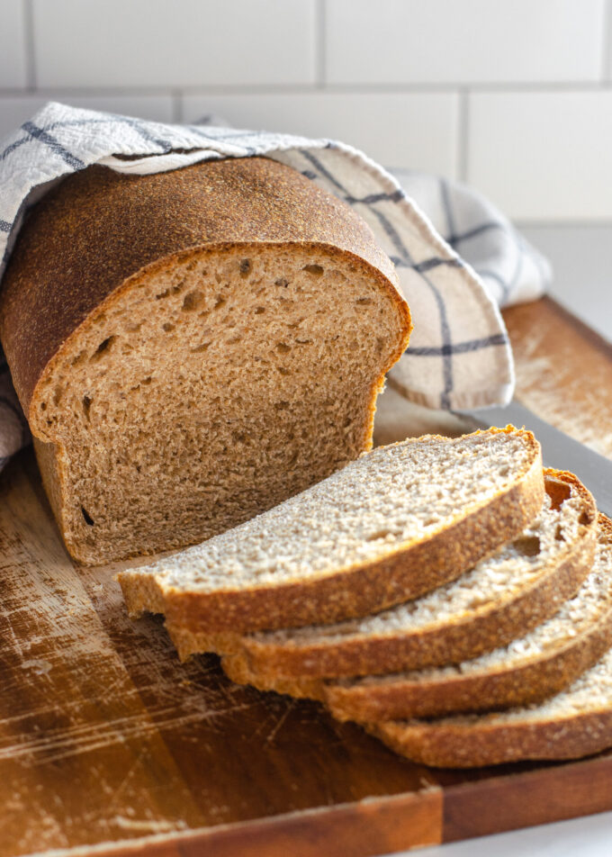 Easy Whole Wheat Sourdough Sandwich Bread Recipe